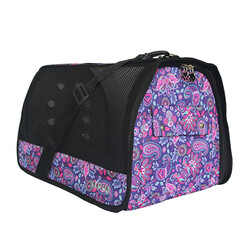 Lepus - Lepus Mesh Bag Küçük Irk Köpek ve Kedi Taşıma Çantası Çiçek Desenli