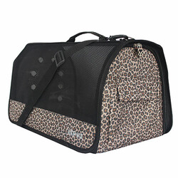 Lepus - Lepus Mesh Bag Küçük Irk Köpek ve Kedi Taşıma Çantası Leopar