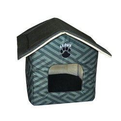 Lepus - Lepus Shack House Küçük Irk Köpek ve Kedi Evi Yatağı Koyu Yeşil
