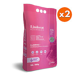 Lindocat Advanced Bebek Pudralı Ekstra Güçlü Topaklanan Gri Kedi Kumu 10 Lt x 2 Adet - Lindo Cat
