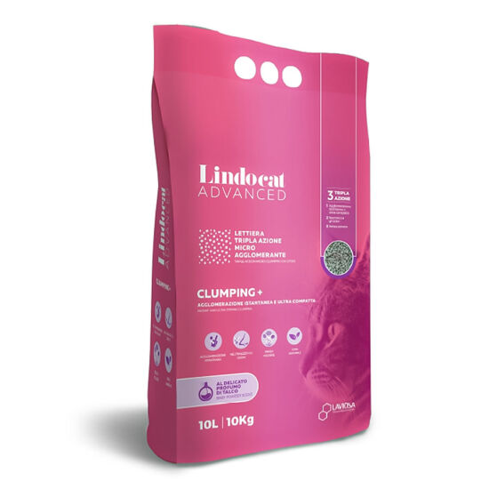 Lindocat Advanced Bebek Pudralı Ekstra Güçlü Topaklanan Gri Kedi Kumu 10 Lt x 2 Adet - 2