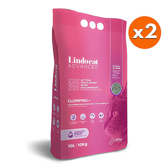Lindocat Advanced Bebek Pudralı Ekstra Güçlü Topaklanan Gri Kedi Kumu 10 Lt x 2 Adet - 1
