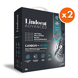 Lindocat Advanced Carbon+ Aktif Karbonlu Ekstra Topaklanan İnce Taneli Kedi Kumu (KUTU) 6 Lt x 2 Adet - Lindo Cat