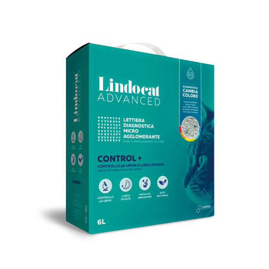 Lindocat Advanced Control+PH Kontrol Hastalık Teşhis Eden Topaklanan Kedi Kumu (KUTU) 6 Lt x 2 Adet - 2