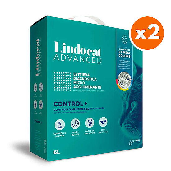 Lindocat Advanced Control+PH Kontrol Hastalık Teşhis Eden Topaklanan Kedi Kumu (KUTU) 6 Lt x 2 Adet - 1