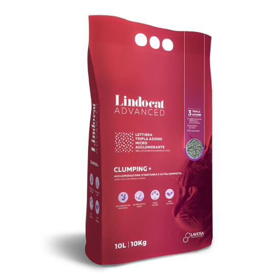Lindocat Advanced Ekstra Güçlü Topaklanan Kokusuz Gri Kedi Kumu 10 Lt x 2 Adet - 2
