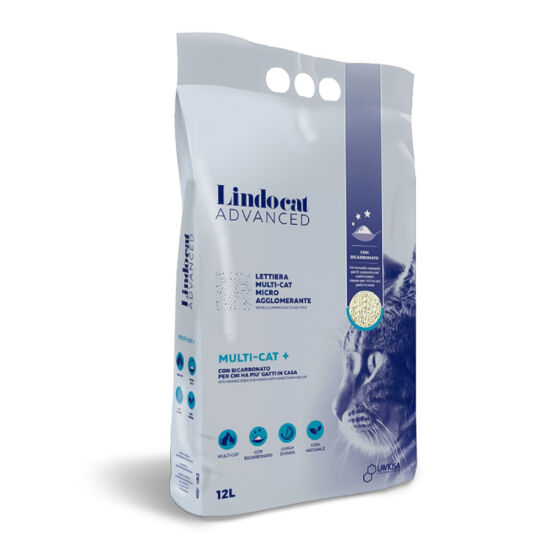 Lindocat Advanced Multicat Koku Önleyici & Ekstra Güçlü Topaklanan Kedi Kumu 12 Lt x 2 Adet - 2