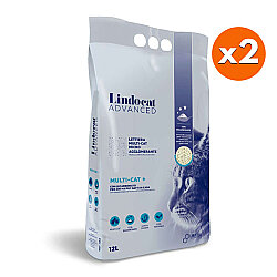Lindocat Advanced Multicat Koku Önleyici & Ekstra Güçlü Topaklanan Kedi Kumu 12 Lt x 2 Adet - Lindo Cat