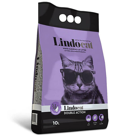 Lindocat Double Action Argan Yağı & Lavanta Kokulu Topaklanan Kedi Kumu 10 Lt x 2 Adet - 2