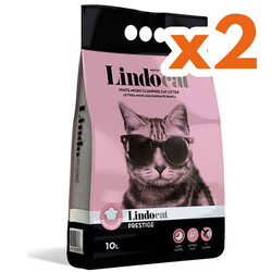 LindoCat Hijyenik Topaklaşan Baby Powder İnce Taneli Kedi Kumu 10 Lt X 2 Adet - Lindo Cat