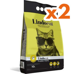 LindoCat Hijyenik Topaklaşan Kokusuz Kalın Taneli Kedi Kumu 10 Lt X 2 Adet - Lindo Cat