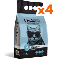 LindoCat Hijyenik Topaklaşan Sabunlu İnce Taneli Kedi Kumu 5 Lt - (1 Koli x 4 Adet) - Lindo Cat