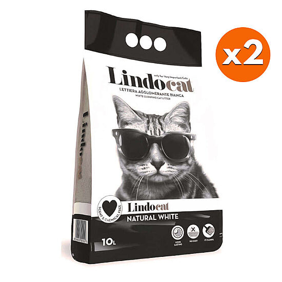 Lindocat Natural Kalın Taneli Kokusuz Topaklanan Kedi Kumu 10 Lt x 2 Adet - 1