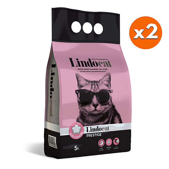 Lindocat Prestige Hijyenik Topaklaşan Baby Powder İnce Taneli Kedi Kumu 5 Lt x 2 Adet - 1