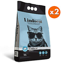 Lindocat Soaply Marsilya Sabunlu İnce Taneli Kedi Kumu 10 Lt x 2 Adet - Lindo Cat