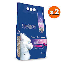 Lindocat Super Premium Extra Güçlü Topaklanan Pudra Kokulu Kedi Kumu 10 Lt x 2 Adet - Lindo Cat
