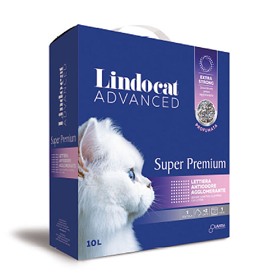 Lindocat Super Premium Extra Güçlü Topaklanan Pudra Kokulu Kedi Kumu (KUTU) 10 Lt - 1