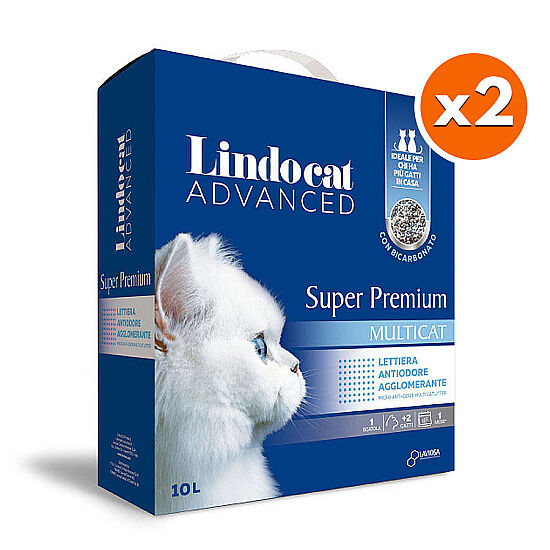 Lindocat Super Premium Multicat Koku Önleyici ve Extra Güçlü Topaklanan Kedi Kumu (KUTU) 10 Lt x 2 Adet - 1