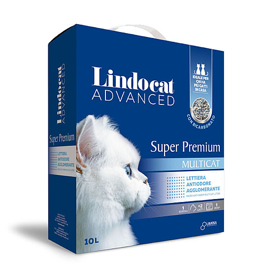Lindocat Super Premium Multicat Koku Önleyici ve Extra Güçlü Topaklanan Kedi Kumu (KUTU) 10Lt - 1