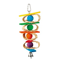 Loofah - Loofah LB010 Ahşap Zilli Kuş Oyuncağı 26 cm