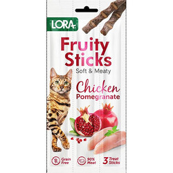 Lora Fruity Sticks Tavuk Etli ve Narlı Kedi Ödülü 3x5 Gr - Lora
