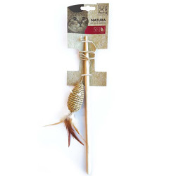 M-Pet 71098 Tahta Saplı Hasır Fare Kedi Oltası 35 Cm - M-Pets