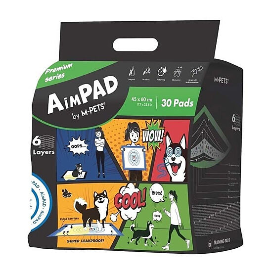 M-Pets Aimpad Köpek Çiş Eğitim Pedi 45 x 60 Cm 30'lu Paket - 1