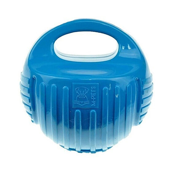 M-Pets Arco Tutma Saplı Kauçuk Köpek Topu - Mavi Medium - 1