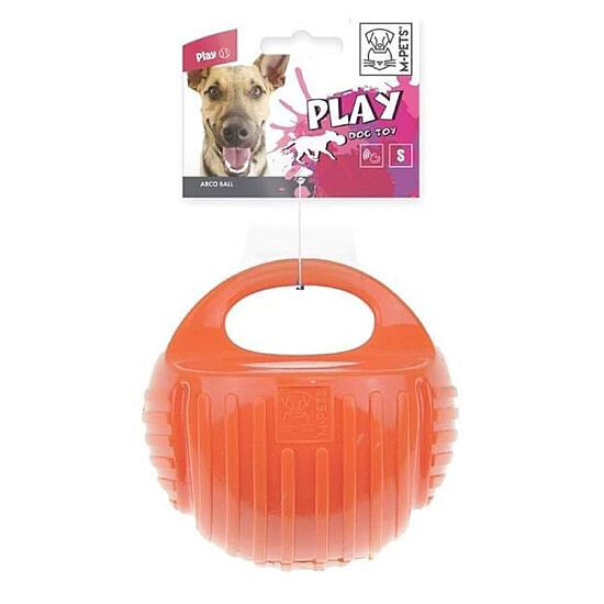 M-Pets Arco Tutma Saplı Kauçuk Köpek Topu - Turuncu Small - 1