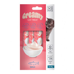M-Pet - M-Pets Creamy Somon Balıklı Ek Besin ve Kedi Ödülü 4x15 Gr