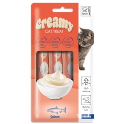 M-Pet - M-Pets Creamy Somon Balıklı Ek Besin ve Kedi Ödülü 4x15 Gr