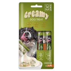 M-Pet - M-Pets Creamy Ton Balıklı Deniz Tarağı Ek Besin ve Köpek Ödülü 4x15 Gr