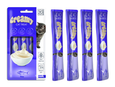 M-Pets Creamy Chicken Ton Balıklı Ek Besin ve Kedi Ödülü 4x15 Gr