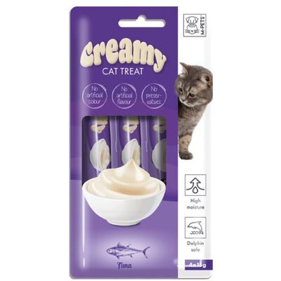 M-Pets Creamy Chicken Ton Balıklı Ek Besin ve Kedi Ödülü 4x15 Gr