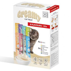 M-Pet - M-Pets Creamy 8 Lezzet Ek Besin ve Kedi Ödülü 25 Adet x 15 Gr