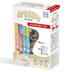 M-Pets Creamy 8 Lezzet Ek Besin ve Kedi Ödülü 25 Adet x 15 Gr - M-Pets