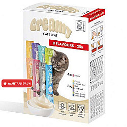 M-Pets Creamy 8 Lezzet Ek Besin ve Kedi Ödülü 25 Adet x 15 Gr - M-Pets