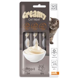 M-Pet - M-Pets Creamy Morina Balıklı ve Biftekli Ek Besin ve Kedi Ödülü 4x15 Gr