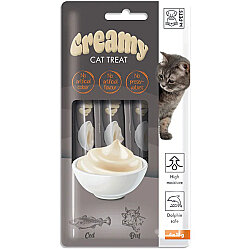 M-Pets Creamy Morina Balıklı ve Biftekli Ek Besin ve Kedi Ödülü 4x15 Gr - M-Pets