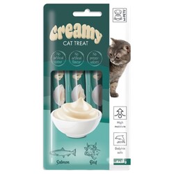 M-Pet - M-Pets Creamy Somon Balığı Sığır Ek Besin ve Kedi Ödülü 4x15 Gr