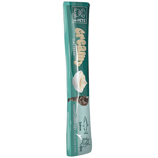 M-Pets Creamy Somon Balığı Sığır Ek Besin ve Kedi Ödülü 4x15 Gr - 2