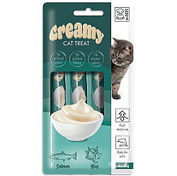 M-Pets Creamy Somon Balığı Sığır Ek Besin ve Kedi Ödülü 4x15 Gr - M-Pets