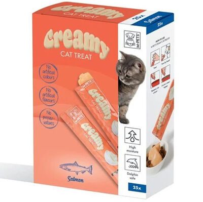 M-Pets Creamy Somon Balıklı Ek Besin ve Kedi Ödülü 25x15 Gr - 1