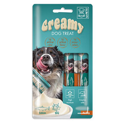 M-Pet - M-Pets Creamy Somonlu Sığır Etli Ek Besin ve Köpek Ödülü 4x15 Gr