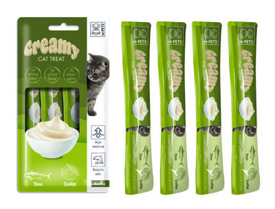 M-Pets Creamy Ton Balığı Deniz Tarağı Ek Besin ve Kedi Ödülü 4x15 Gr