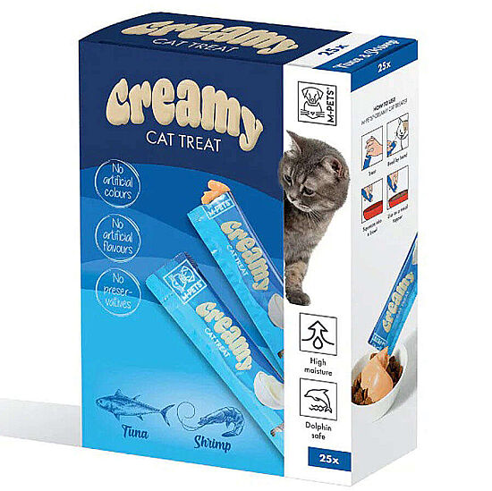 M-Pets Creamy Ton Balığı Karides Ek Besin ve Kedi Ödülü 25x15 Gr - 2
