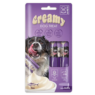 M-Pets Creamy Ton Balıklı Etli Ek Besin ve Köpek Ödülü 4x15 Gr