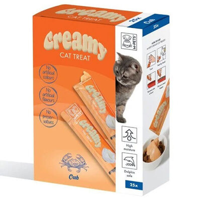 M-Pets Creamy Yengeçli Ek Besin ve Kedi Ödülü 25x15 Gr - 1