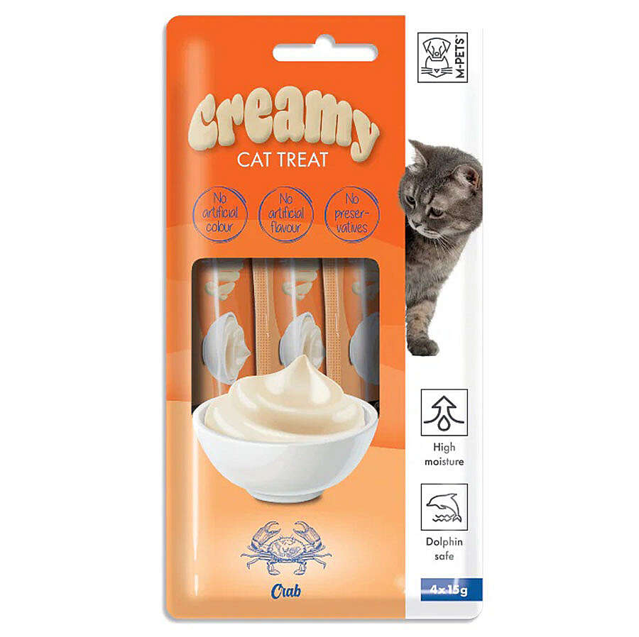M-Pets Creamy Yengeçli Ek Besin ve Kedi Ödülü 4x15 Gr