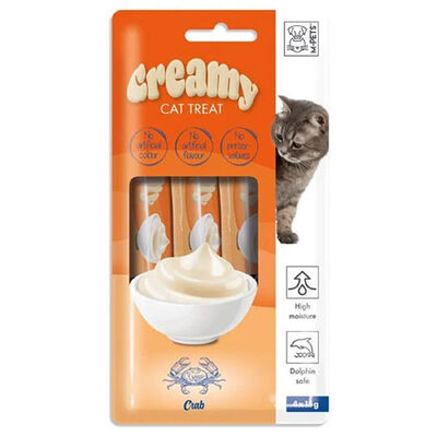M-Pets Creamy Yengeçli Ek Besin ve Kedi Ödülü 4x15 Gr - 1